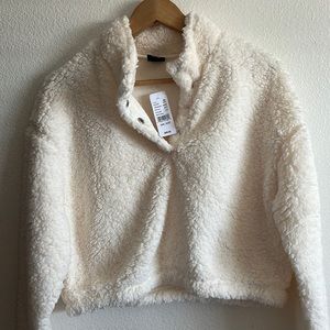 PACSUN oversized cream fluffy teddy sweater, brand new, size: S